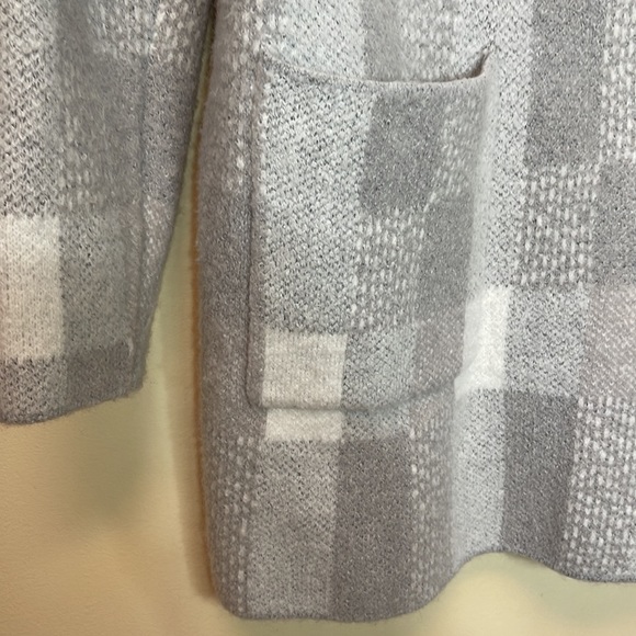 Soft Surroundings Plaid First Fall Hood Sweater Coat - Picture 6 of 13